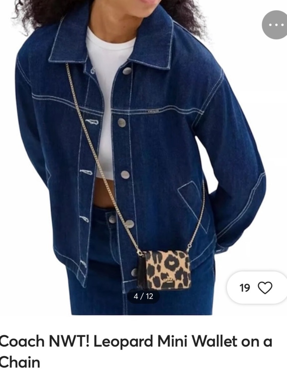 🆕 Authentic Coach Leopard Print Card & Key Holder - Black & Cream - Picture 3 of 11